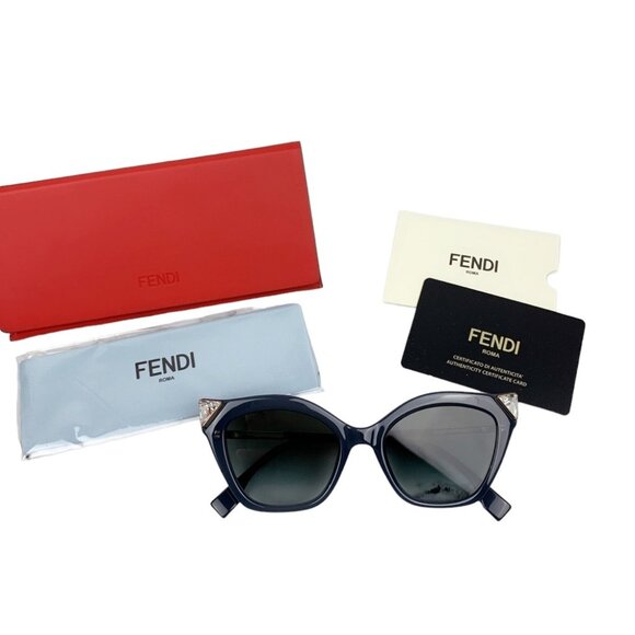 Authentic NIB Fendi FF 0357GS Grey Cat Eye Sunglasses